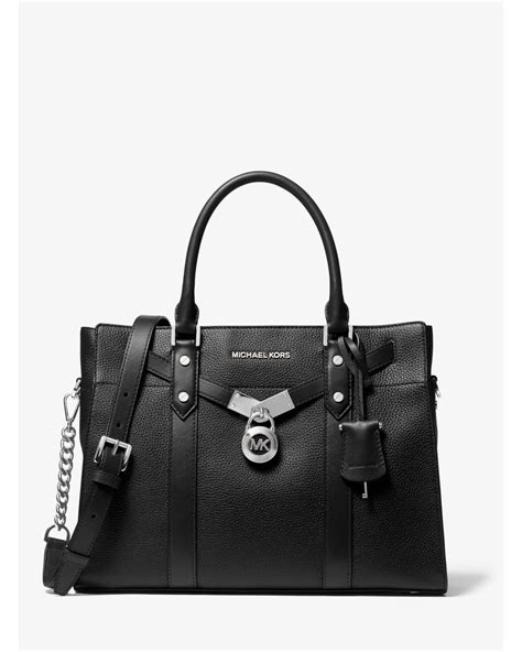 michael kors hamilton black leather tote|Michael Kors nouveau Hamilton large.